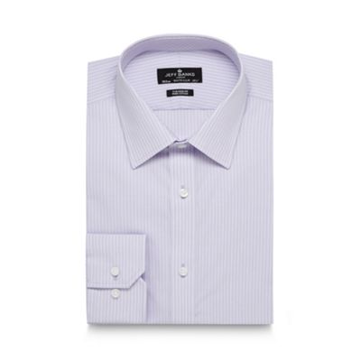 Jeff Banks Big and tall designer lilac fine striped tailored shirt